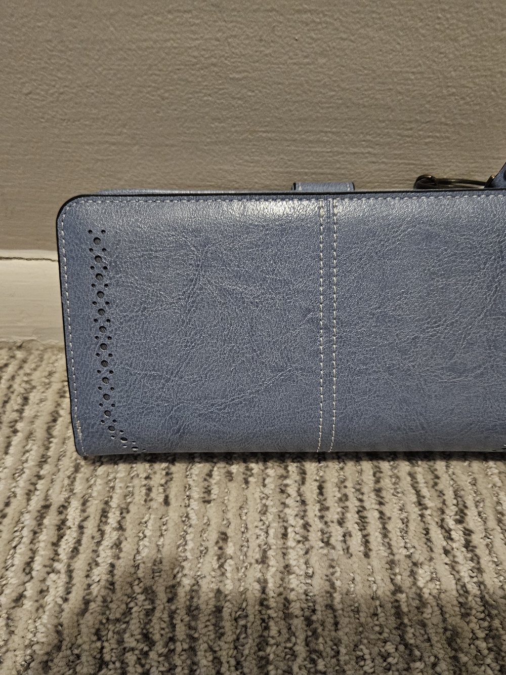 Eeyore Light Blue Wallet with Brass Flower Snap - Picture 5 of 6